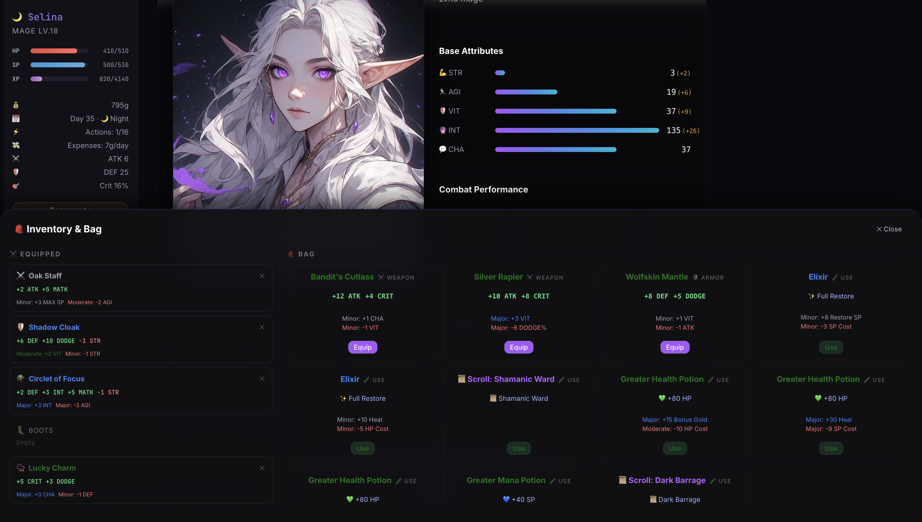 SHADOW RPG characters